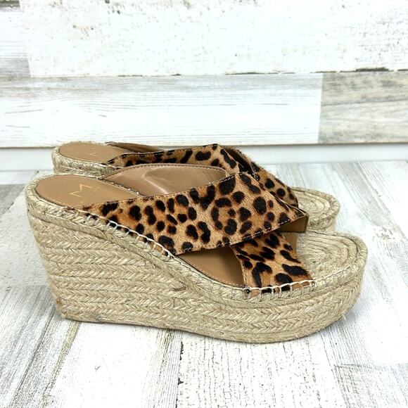 Mark Fisher Womens 8.5 cheetah calf fur and leather espadrilles new leather - Picture 5 of 8